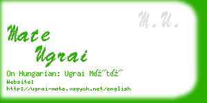 mate ugrai business card